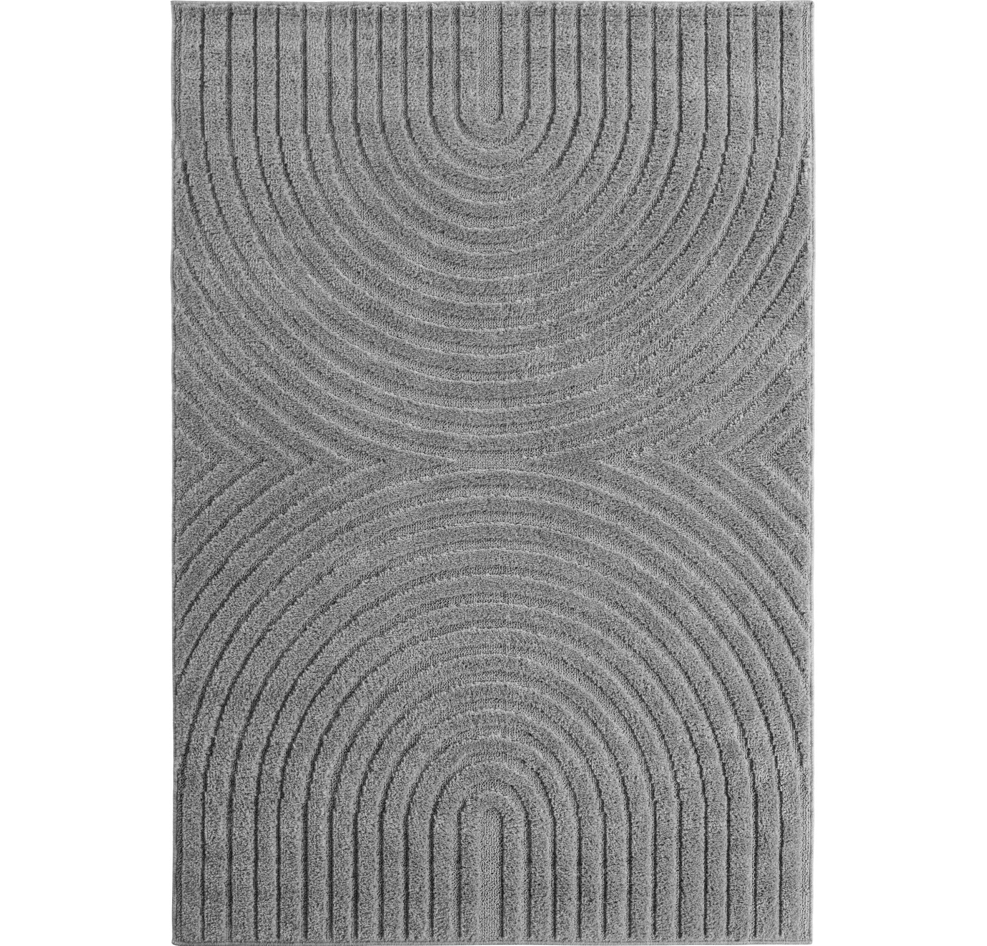 TURIN - tapis moderne design arc en relief : TUR1122SIL TURIN