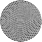 TURIN - tapis moderne rond design arc en relief : TUR1122SIL TURIN