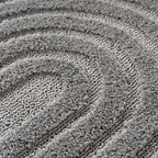 TURIN - tapis moderne rond design arc en relief : TUR1122SIL TURIN