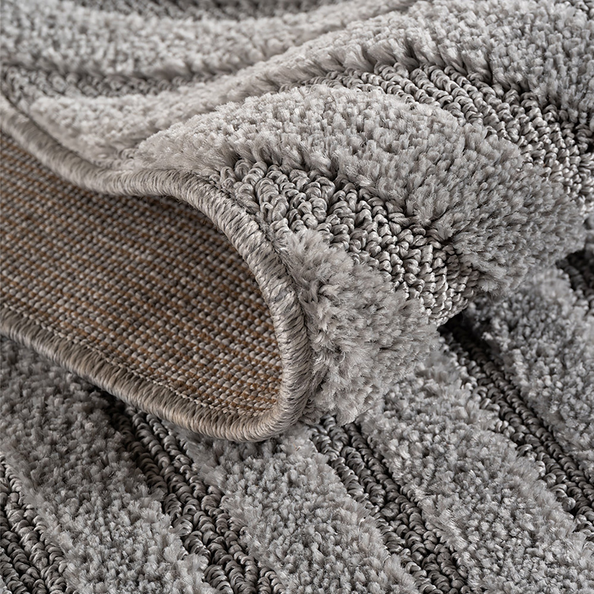 TURIN - tapis moderne rond design arc en relief : TUR1122SIL TURIN