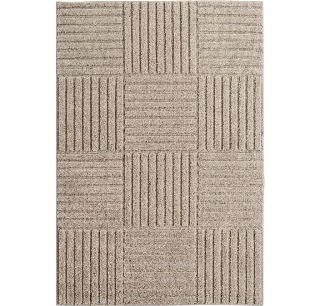 TURIN - tapis moderne design graphique en relief : TUR1123BEI TURIN
