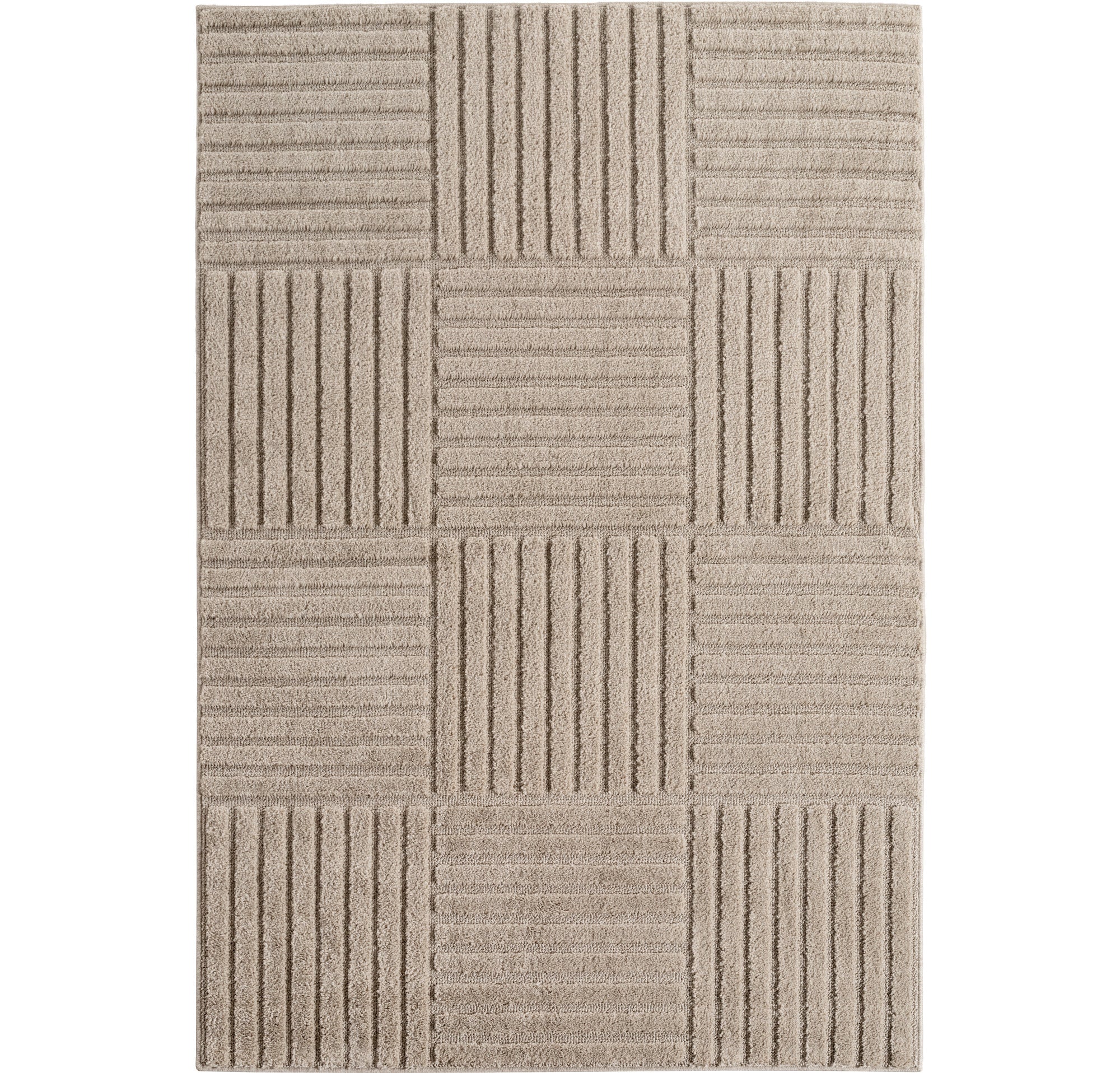 TURIN - tapis moderne design graphique en relief : TUR1123BEI TURIN
