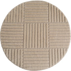 TURIN - tapis moderne rond design graphique en relief : TUR1123BEI TURIN