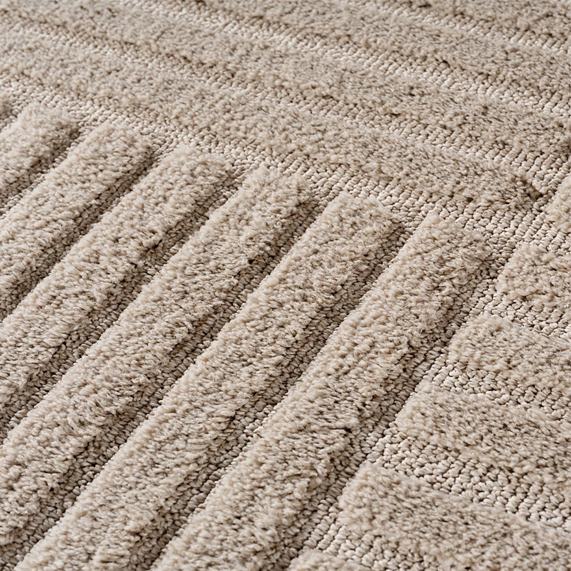 TURIN - tapis moderne rond design graphique en relief : TUR1123BEI TURIN