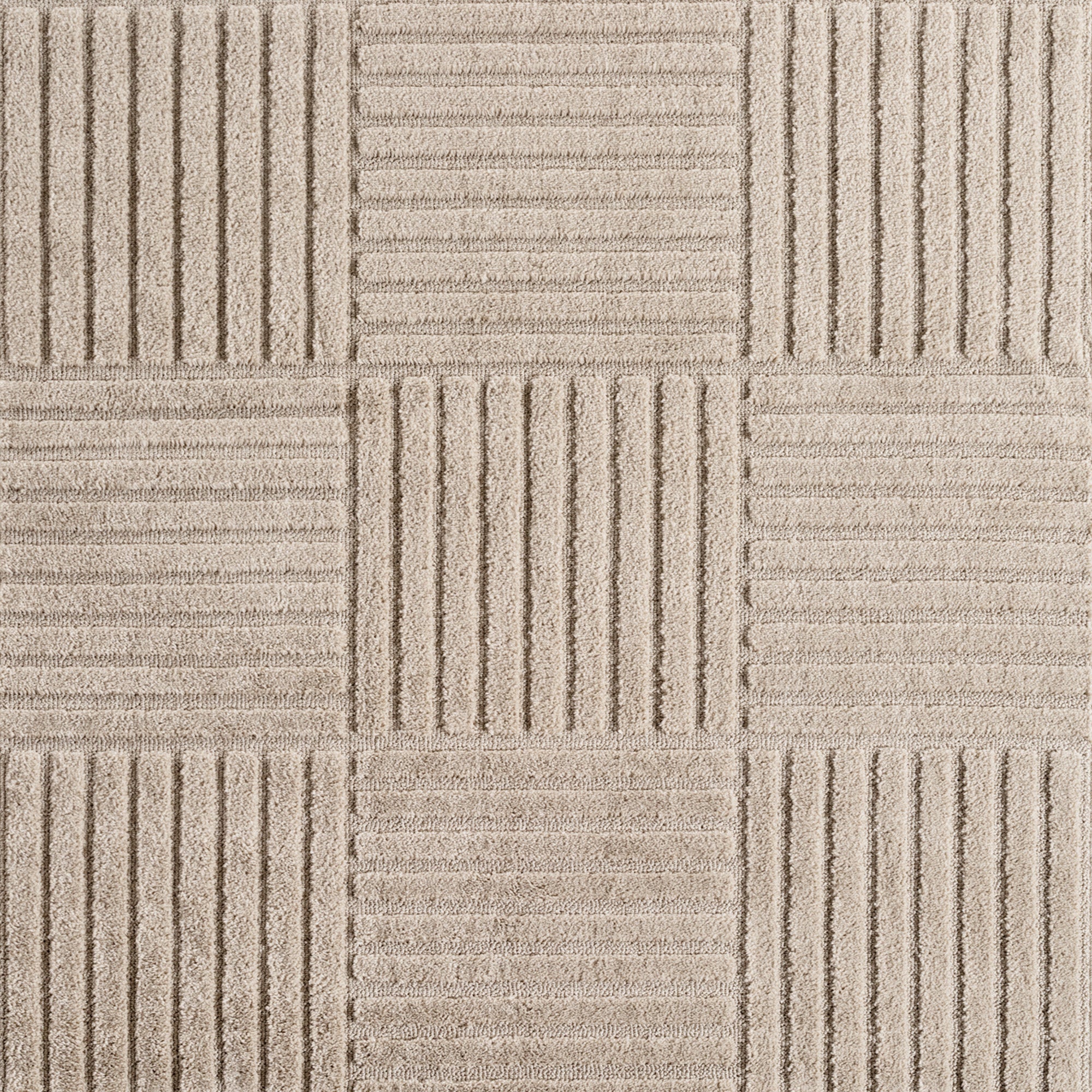 TURIN - tapis moderne design graphique en relief : TUR1123BEI TURIN