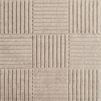 TURIN - tapis moderne rond design graphique en relief : TUR1123BEI TURIN