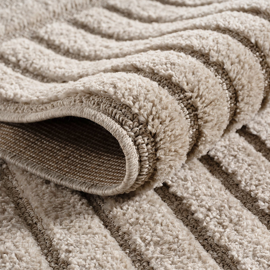 TURIN - tapis moderne design graphique en relief : TUR1123BEI TURIN