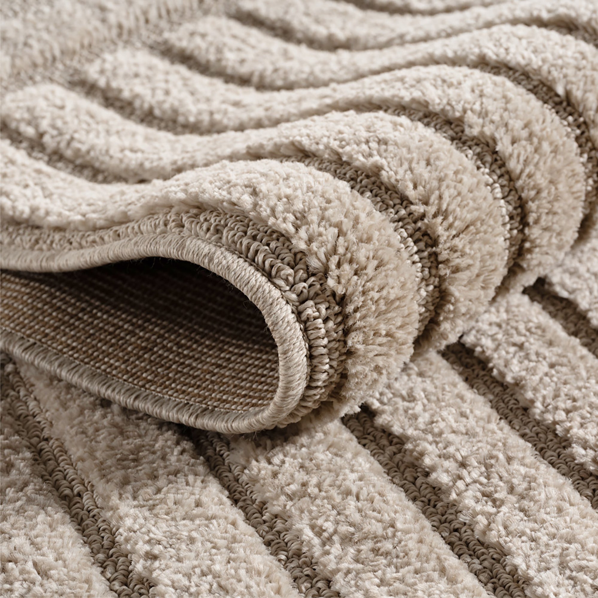 TURIN - tapis moderne design graphique en relief : TUR1123BEI TURIN