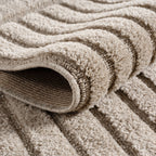 TURIN - tapis moderne rond design graphique en relief : TUR1123BEI TURIN