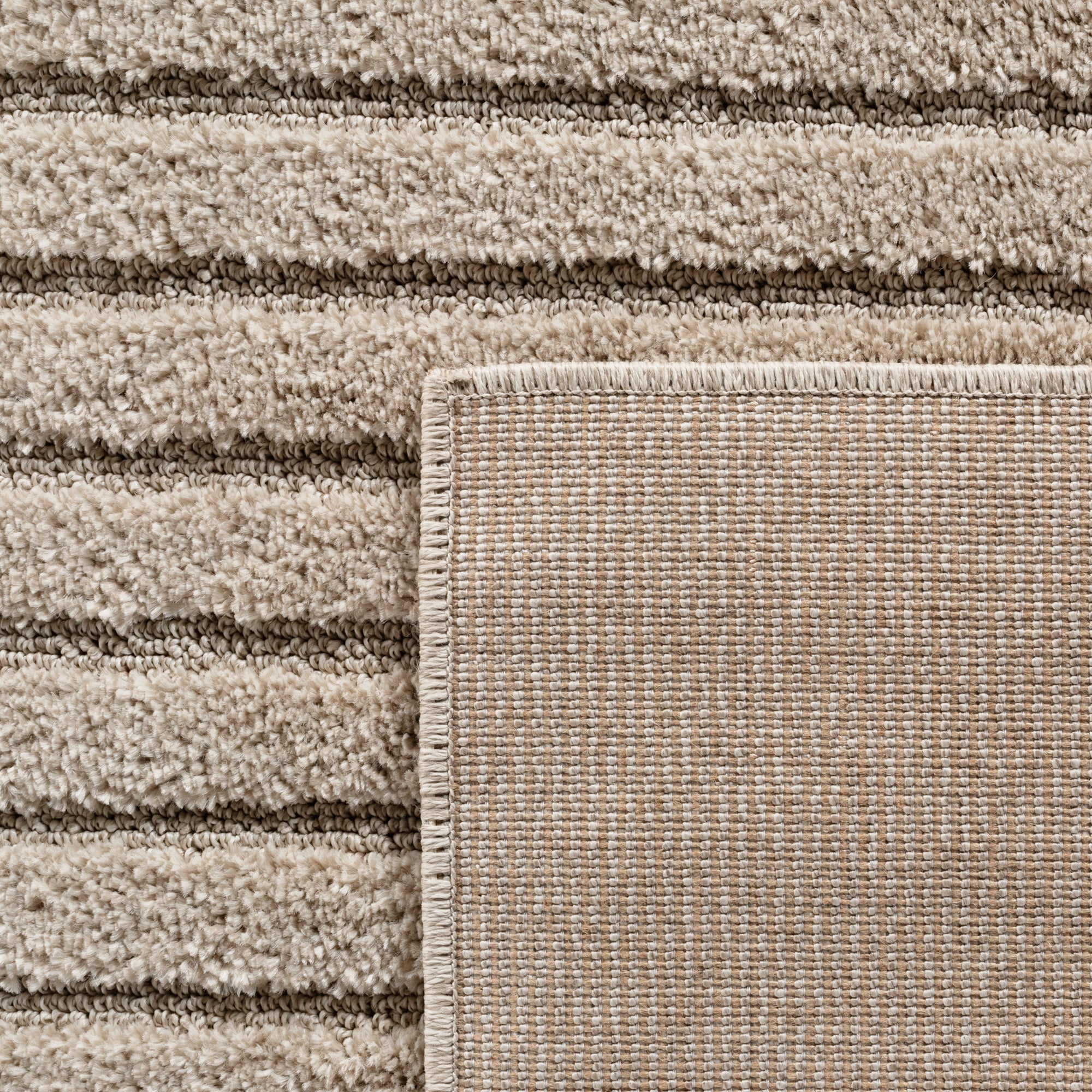 TURIN - tapis moderne rond design graphique en relief : TUR1123BEI TURIN