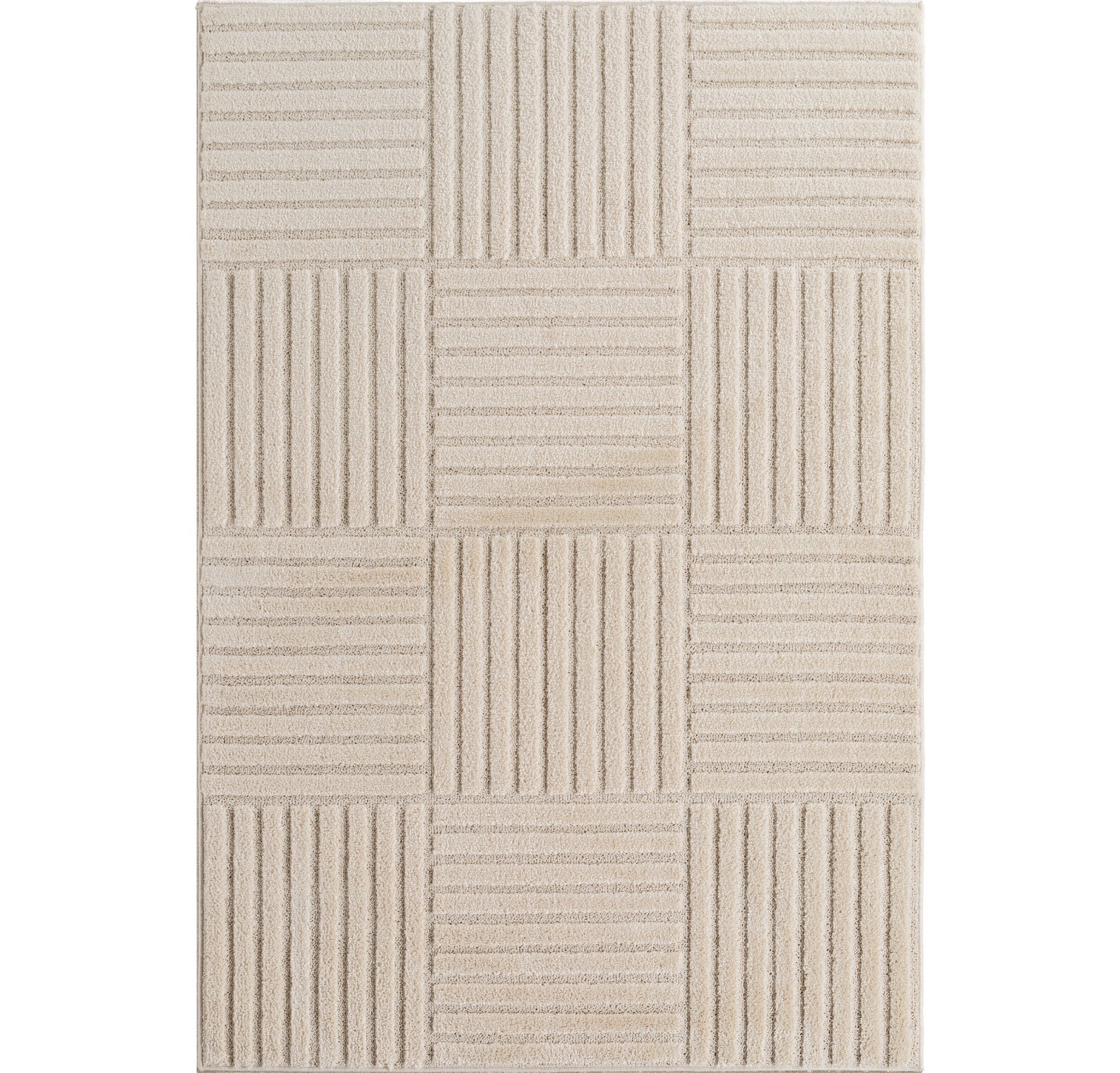 TURIN - tapis moderne design graphique en relief : TUR1123CRE TURIN