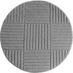 TURIN - tapis moderne rond design graphique en relief : TUR1123SIL TURIN