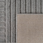 TURIN - tapis moderne design graphique en relief : TUR1123SIL TURIN