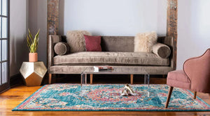 Tapis à motif turquoise : ANA777TUR - Nazar rugs 
