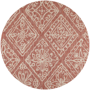 Tapis avec ornements floraux rouges rond : SAM1705ROS - Nazar rugs