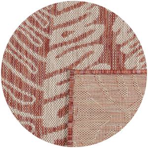 ​Tapis moderne motifs palmiers rouge Rond : SAM1703ROS - Nazar rugs   