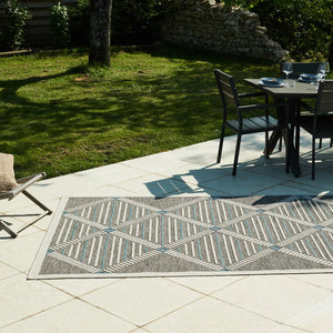 Tapis indoor outdoor motif géométrique anthracite : ACA1672ANT - Nazar rugs