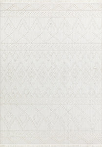 ​Tapis aspect laine crème motifs géométriques : BAL735CRE - Nazar rugs 