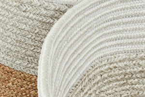 Paniers de rangement aspect jute fait main blanc et gris : CAL4201BLA - Nazar rugs