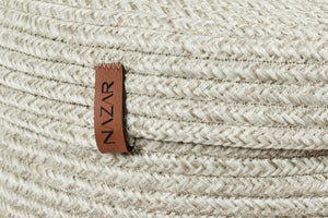 Panier de rangement tricolore aspect jute fait main gris et bleu : CAL4202GRI - Nazar rugs