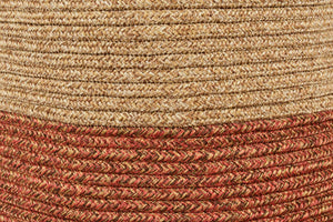 Paniers de Rangement bicolores aspect jute fait main terracotta : CAL4202TER - Nazar rugs