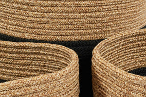 Paniers de rangement bicolores aspect jute fait main noir et beige : CAL4203NOI - Nazar rugs