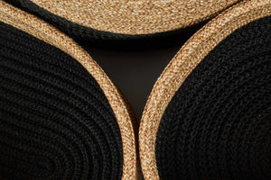 Panier bicolore aspect jute fait main noir : CAL4203NOI