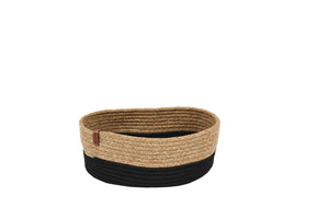 Panier bicolore aspect jute fait main noir : CAL4203NOI