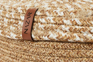 Paniers de rangement beige aspect jute fait main à motif blanc : CAL4301BEI - Nazar rugs