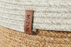Paniers de rangement bicolores aspect jute fait main gris et beige : CAL4301GRI - Nazar rugs
