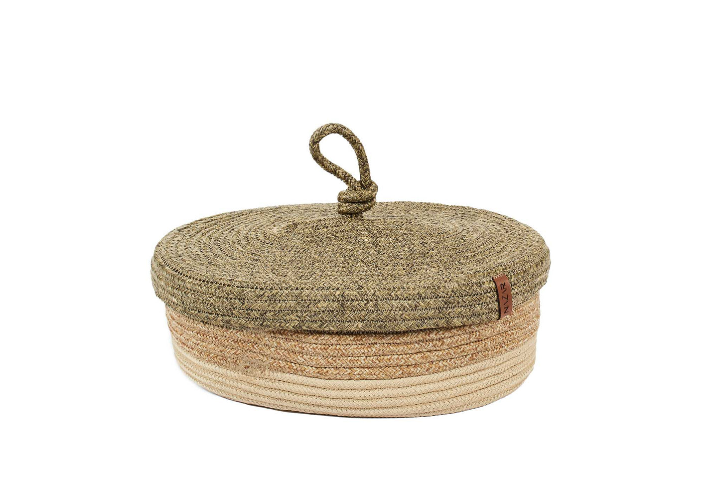 Paniers tricolores aspect jute fait main Vert : CAL4301MAR - Nazar rugs
