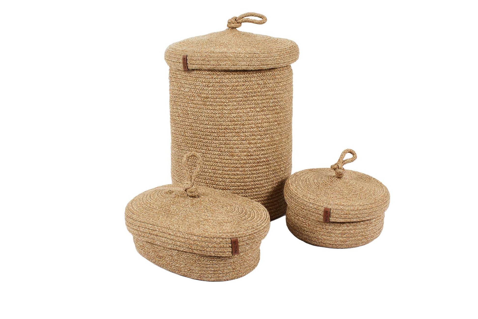 Paniers de rangement aspect jute fait main beige : CAL4302BEI - Nazar rugs