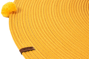 Tapis enfant rond en aspect jute fait main jaune : CAL4304JAU - Nazar rugs