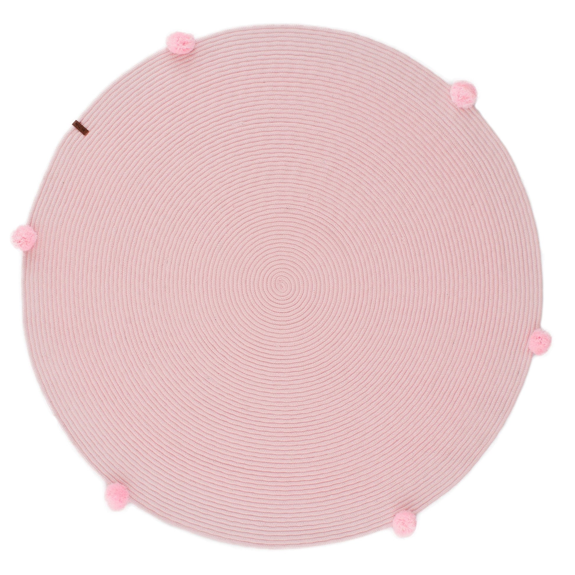 Tapis enfant rond en aspect jute fait main rose : CAL4304ROS - Nazar rugs