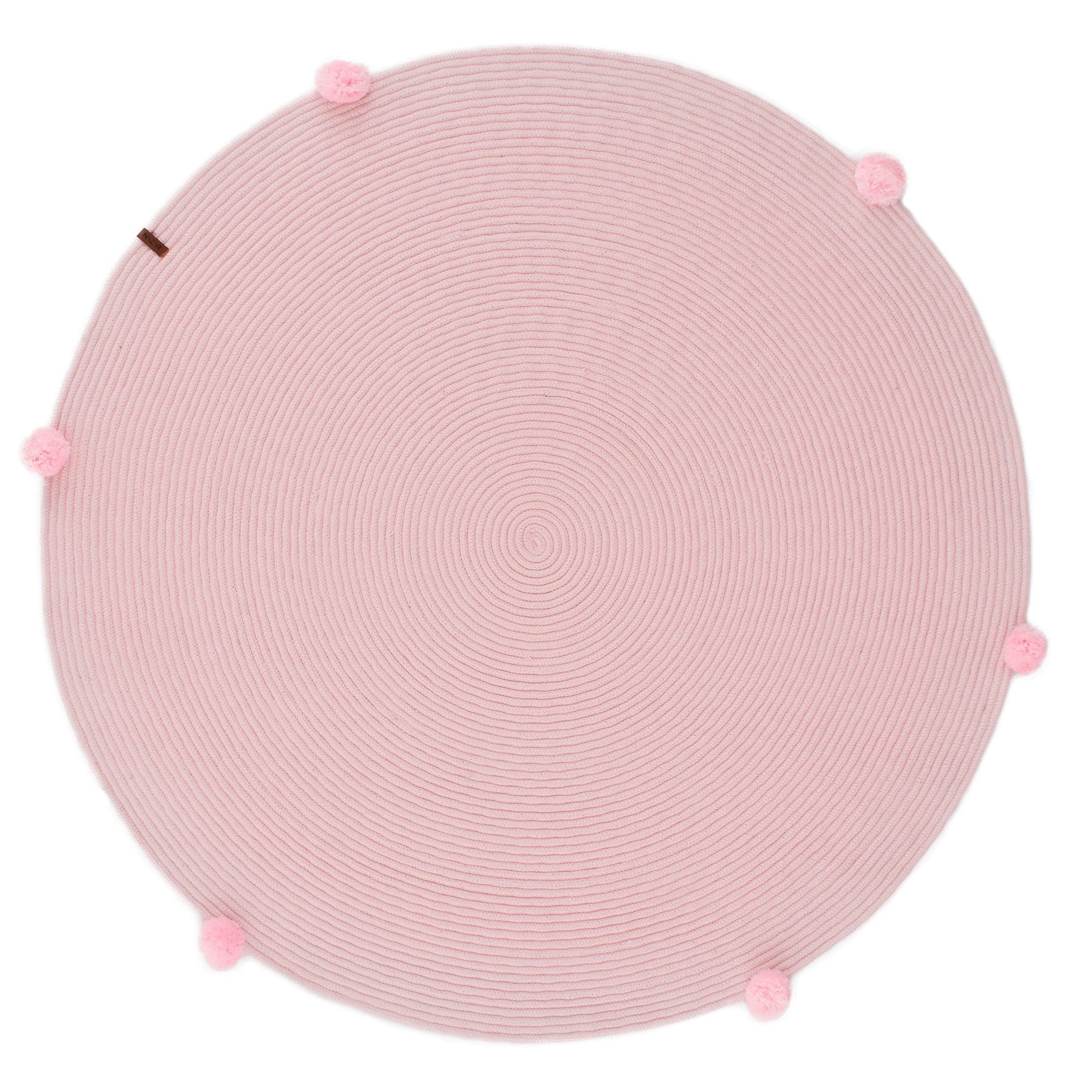 Tapis enfant rond en aspect jute fait main rose : CAL4304ROS - Nazar rugs