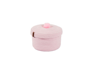 Panier enfant en aspect jute fait main rose : CAL4304ROS