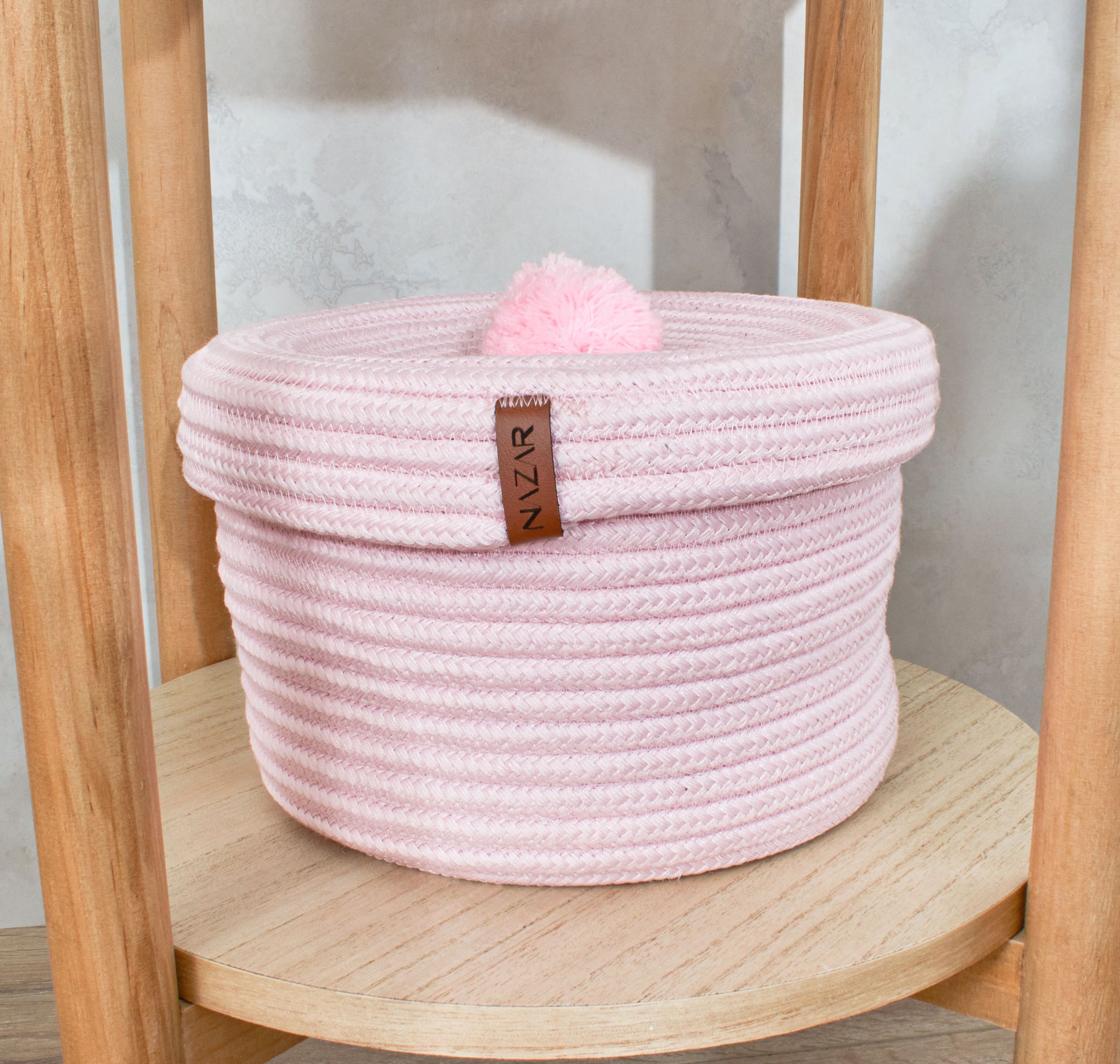 Paniers de rangement enfant en aspect jute fait main rose : CAL4304ROS - Nazar rugs