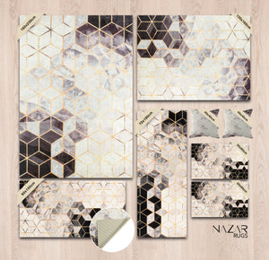 Ensemble de tapis graphique gris et rose Nazar rugs