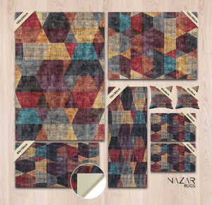 Ensemble de tapis moderne multicolore Nazar rugs