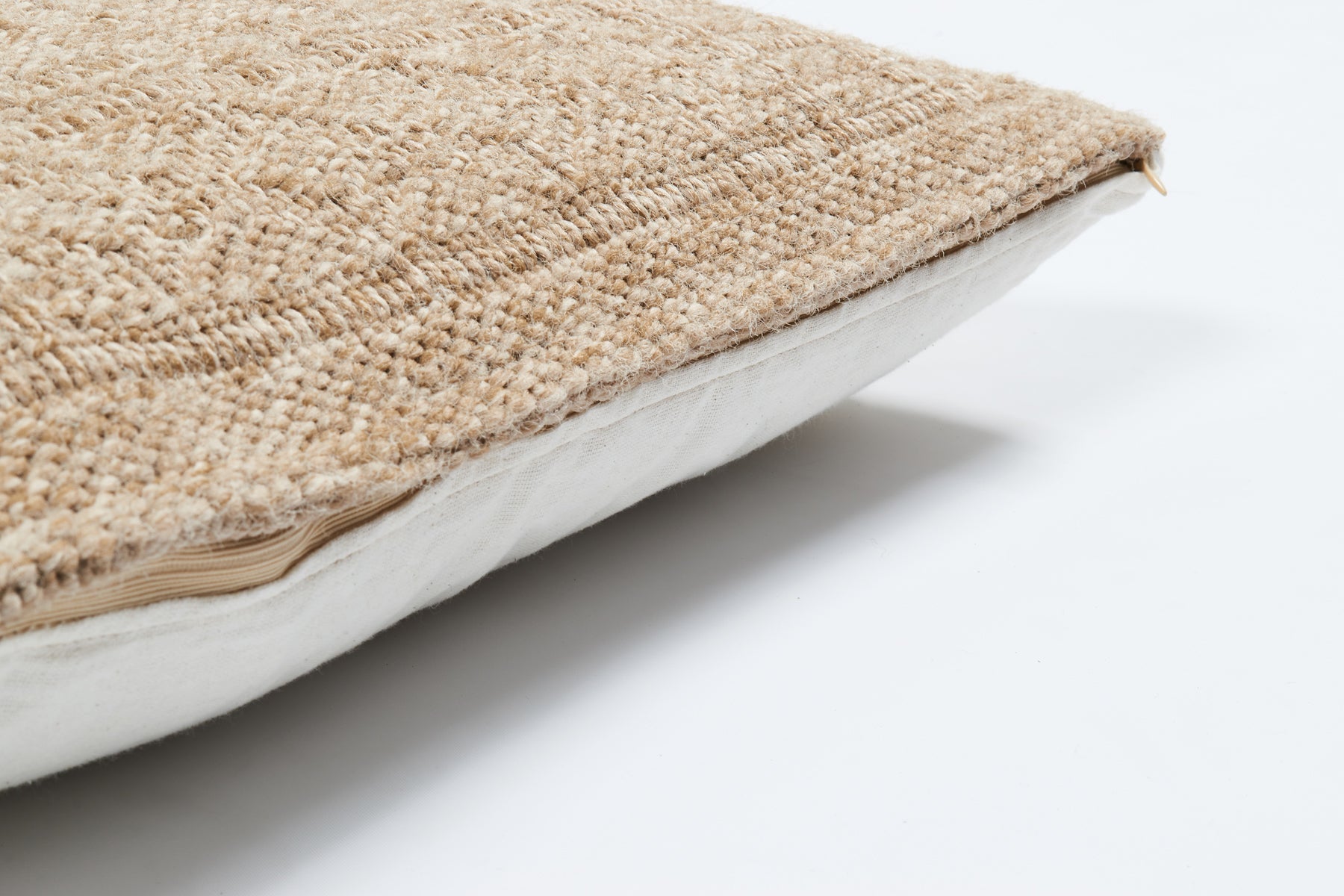 Housse de coussin beige effet jute naturel Nazar rugs