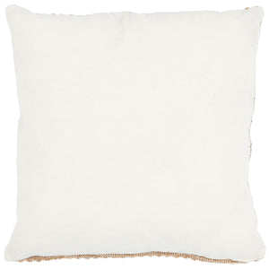 Housse de coussin cercle blanc effet jute naturel Nazar rugs