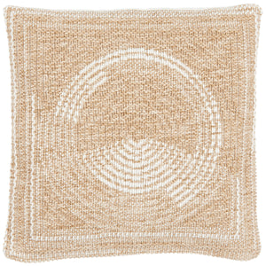 Housse de coussin cercle blanc effet jute naturel Nazar rugs