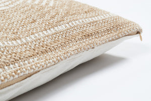 Housse de coussin cercle blanc effet jute naturel Nazar rugs