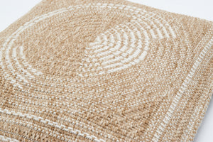 Housse de coussin cercle blanc effet jute naturel Nazar rugs