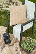 Housse de coussin chevrons effet jute naturel Nazar rugs