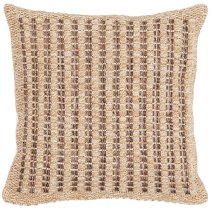 Housse de coussin effet jute naturel marron Nazar rugs