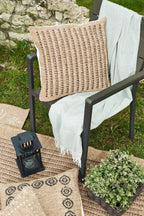 Housse de coussin effet jute naturel marron Nazar rugs
