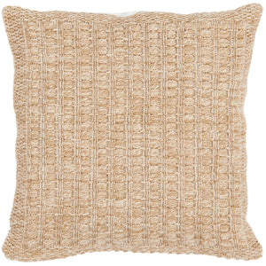 Housse de coussin effet jute naturel uni Nazar rugs