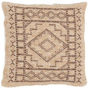 Housse de coussin marron effet jute naturel Nazar rugs