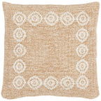 Housse de coussin motifs ronds blanc effet jute naturel Nazar rugs